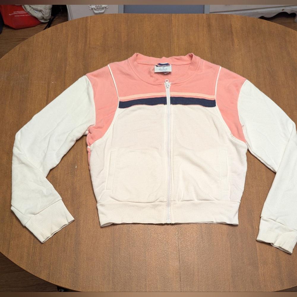 Champion XS White and Pink Zip-Up Warm UpJacket. Vintage. Pockets. - Picture 2 of 10